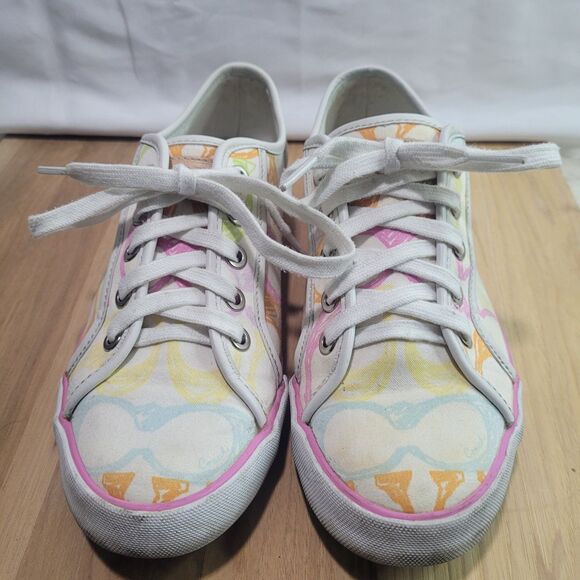 Coach‎ Canvas "Dee" Signature Logo Sneakers Women's Size 7.5B - Picture 1 of 6